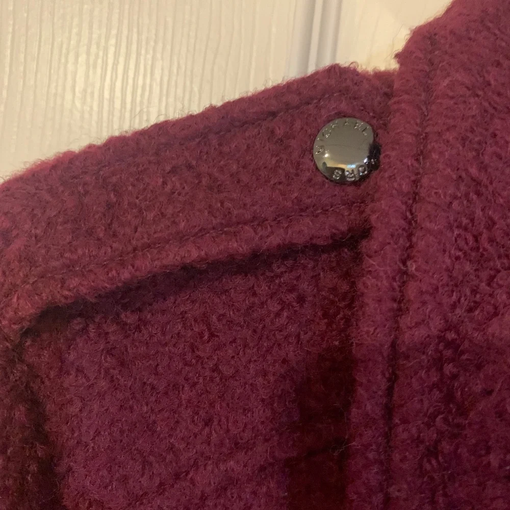 NWOT Michael Kors Burgundy Lined Wool Coat sz 8